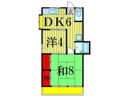 第2青葉荘(2DK/2階)の間取り写真