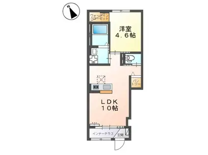 FIRST(1LDK/1階)の間取り写真