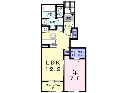 フリーデ 越生(1LDK/1階)の間取り写真