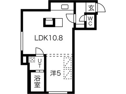 PROGRESS(1LDK/1階)の間取り写真
