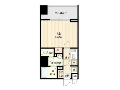 オープンブルーム品川南大井(1K/7階)の間取り写真