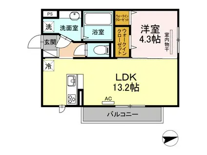 アイ・アイマンションII(1LDK/2階)の間取り写真