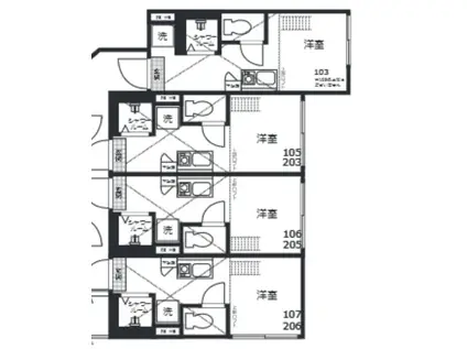 PONT DU GARD(ワンルーム/2階)の間取り写真