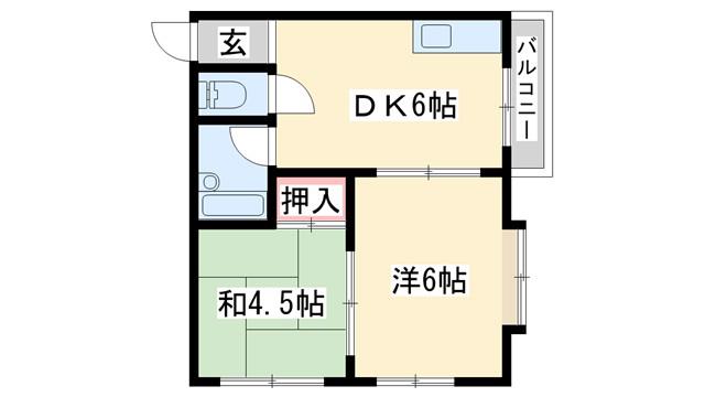 三幸ハイツ(2DK/2階)の間取り写真