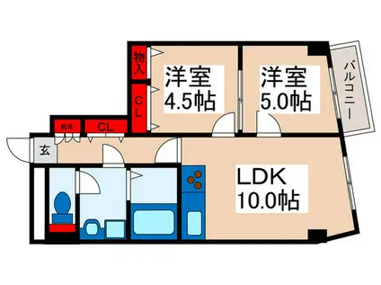 舞浜ガーデンヒルズ(2LDK/2階)の間取り写真