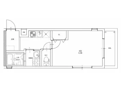 ボスコヴィラ(1K/2階)の間取り写真