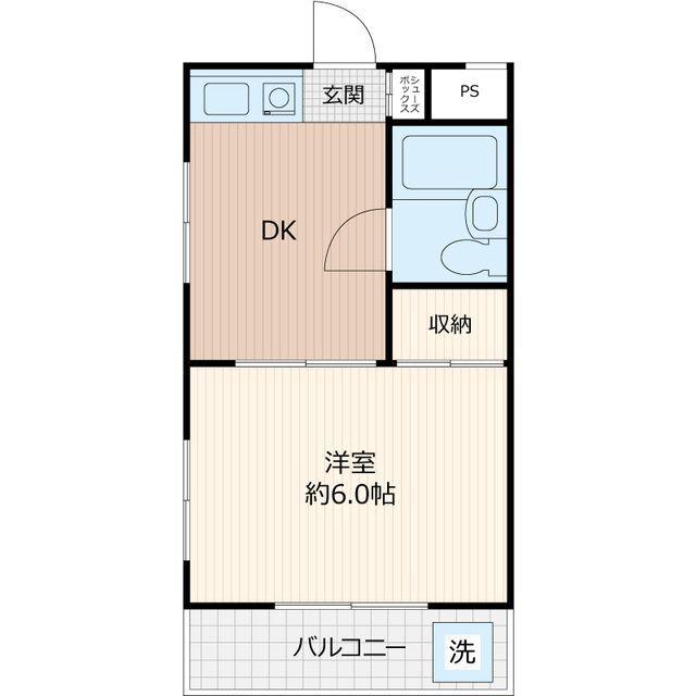 レコルテ西所沢(1DK/3階)の間取り写真