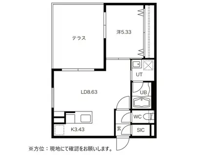 メゾンシュシュ(1LDK/1階)の間取り写真