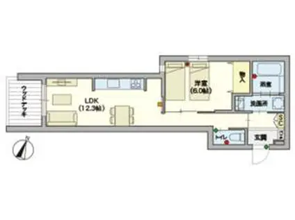 浦和領家ヴェルデ(1LDK/1階)の間取り写真
