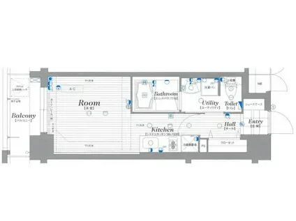 ラナップスクエア神戸ハーバープライム(1K/6階)の間取り写真