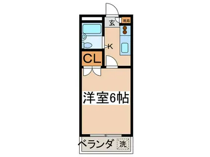 エンジェル・ホワイエ(1K/2階)の間取り写真