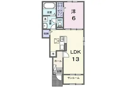 サニースクエアII(1LDK/1階)の間取り写真