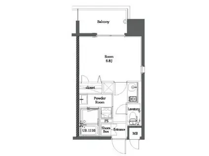 エンクレスト博多MATE(1K/11階)の間取り写真