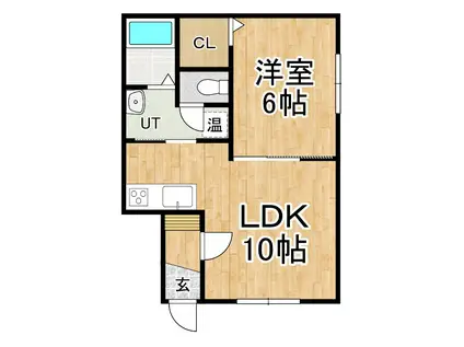 エスペランサ新得III(1LDK/2階)の間取り写真