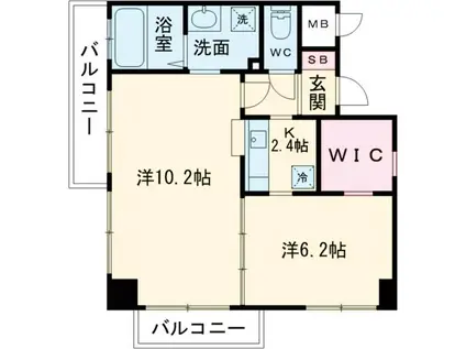 アルファビル(2K/2階)の間取り写真