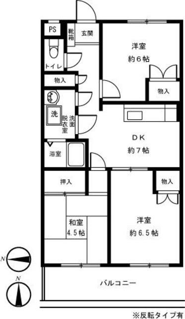 マグノリア千川(3DK/1階)の間取り写真