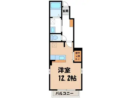 ファミ―ユ(1K/1階)の間取り写真