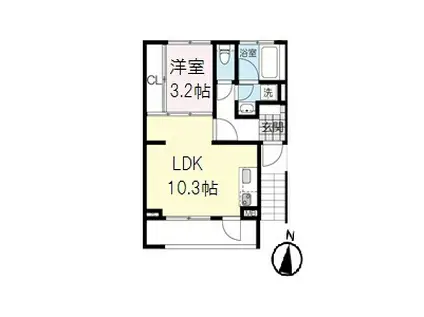 アーバンフラッツ五橋(1LDK/3階)の間取り写真