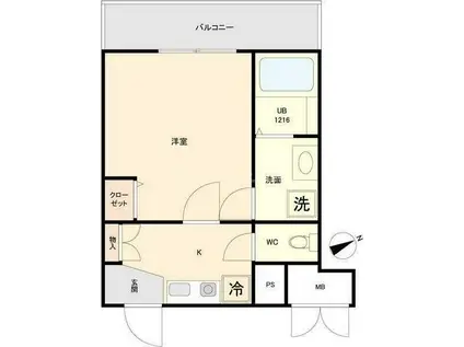 マリアージュ市川(1K/3階)の間取り写真