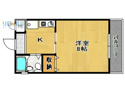 レジデンスKM2号館(1K/2階)の間取り写真