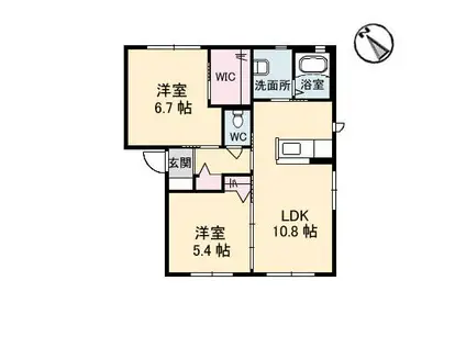 K.D.Y新市(2LDK/1階)の間取り写真