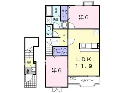 エテルノカーサ(2LDK/2階)の間取り写真