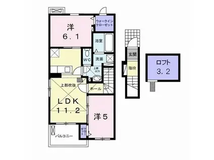 COTARO II(2LDK/2階)の間取り写真