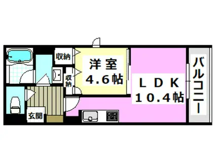 シャーメゾン WELINA(1LDK/2階)の間取り写真