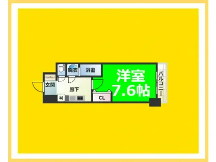 LALA PLACE難波ガルテン(1K/5階)の間取り写真