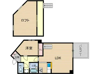 ノースウイング(1LDK/4階)の間取り写真