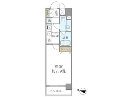 コスモリード大森北(1K/2階)の間取り写真
