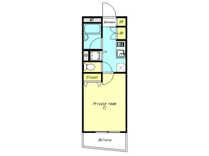 プラム15(1K/1階)の間取り写真