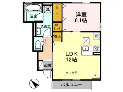 TAKEEMU(1LDK/1階)の間取り写真
