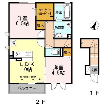 スターエイト(2LDK/2階)の間取り写真