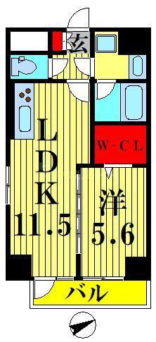 カリーノ鳥越(1LDK/7階)の間取り写真