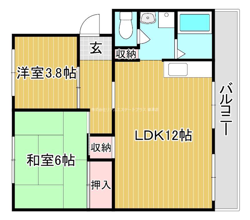 南井ハイツ(2LDK/3階)の間取り写真