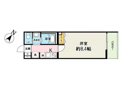 キャメル宮原13(1K/2階)の間取り写真