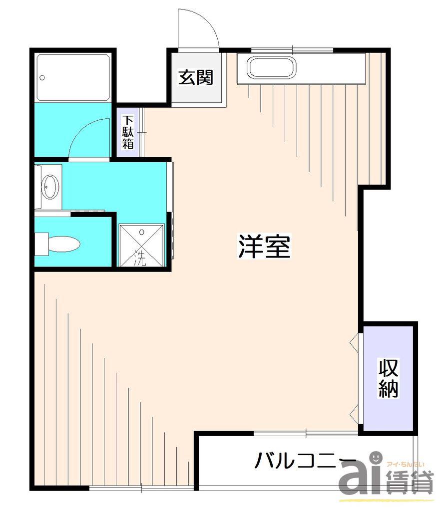 大光ハイツ(ワンルーム/3階)の間取り写真