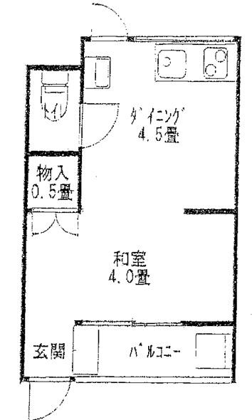 阪急宝塚線 三国駅(大阪) 徒歩7分 2階建 築66年(1DK/1階)の間取り写真