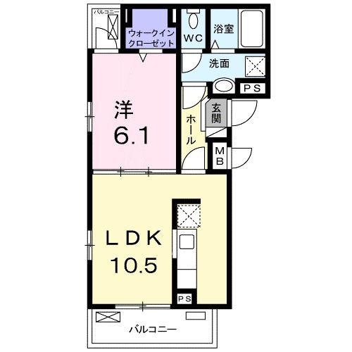 FLORIAI(1LDK/2階)の間取り写真