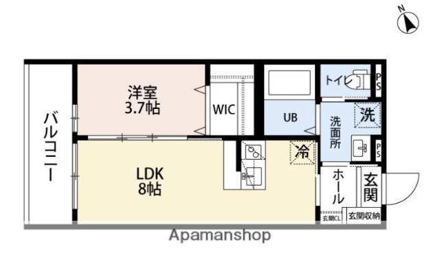 ROBOT HOME 西新(1LDK/2階)の間取り写真