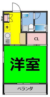 リバーフロントレジデンス(1K/9階)の間取り写真