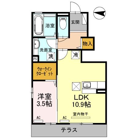 ウィット千々石 A(1LDK/1階)の間取り写真