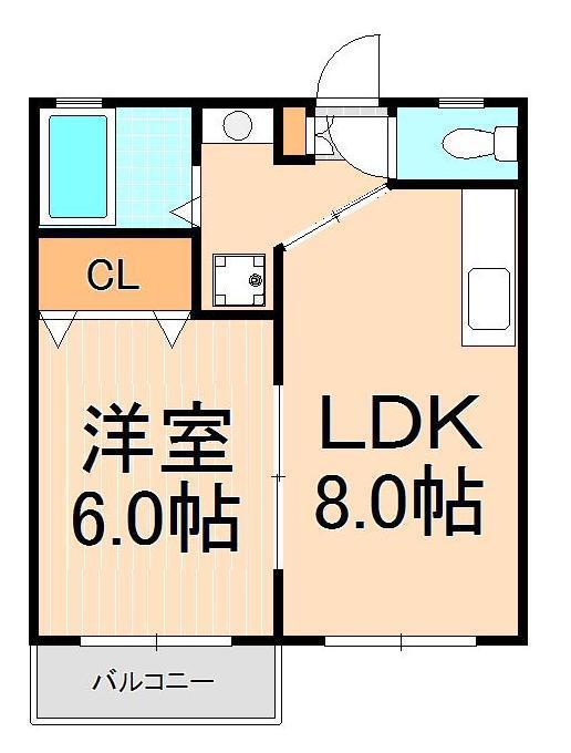 ブランシェ五反野(1LDK/1階)の間取り写真