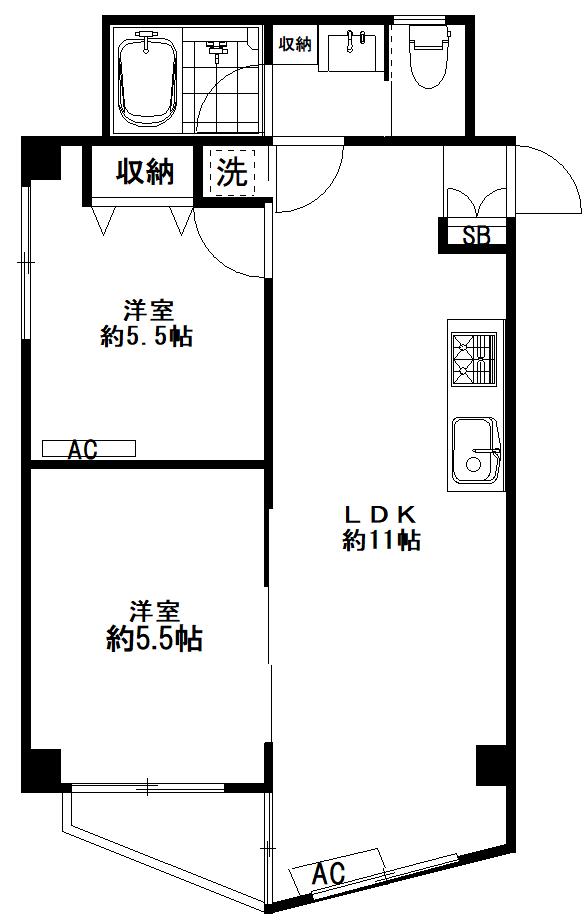 J・RESIDENCE十条(2LDK/2階)の間取り写真