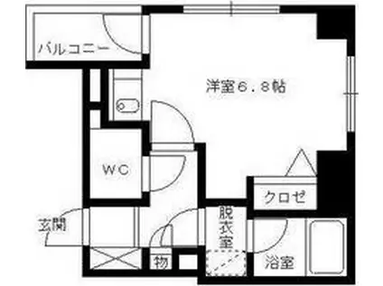 ダイアパレスエクセーブル九州大学前(ワンルーム/9階)の間取り写真