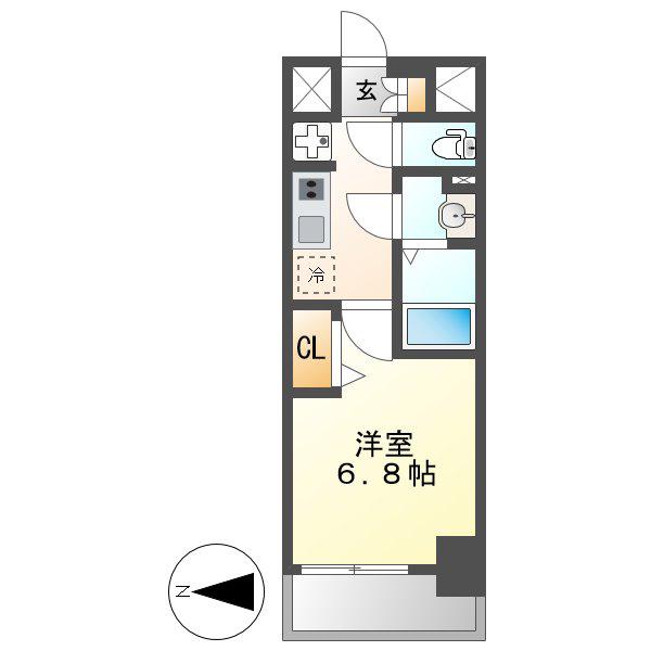 プレサンス名古屋駅ゲート(1K/3階)の間取り写真