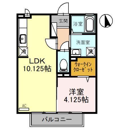 パークコートG棟(1LDK/2階)の間取り写真