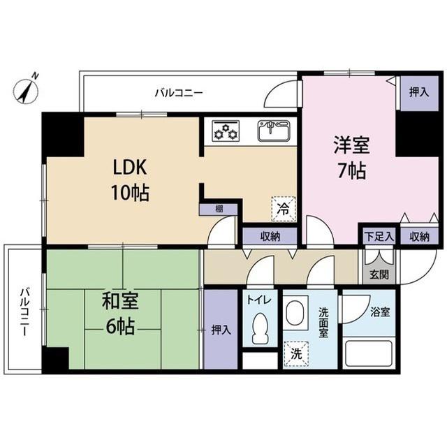 サンヒルズ高砂(2LDK/2階)の間取り写真