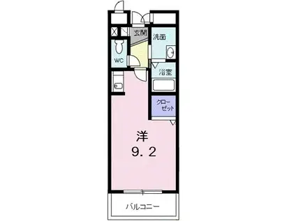 グルワール(ワンルーム/2階)の間取り写真